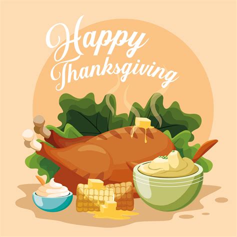 turkey dinner of thanksgiving day 691006 Vector Art at Vecteezy