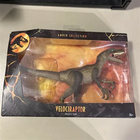 JURASSIC PARK VELOCIRAPTOR Amber Collection 6” Action Figure Mattel ...