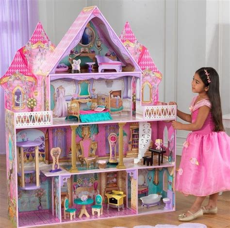 wooden-4-level-enchanted-princess-dollhouse-w-20-pcs-furniture | Disney ...