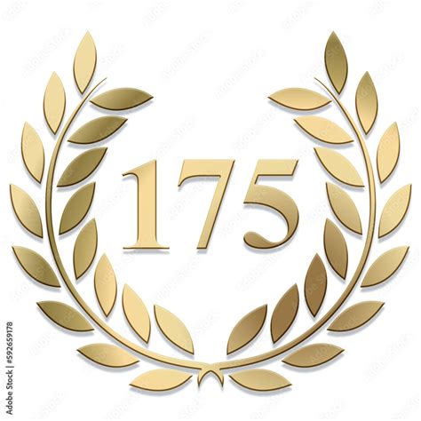 3D Gold PNG laurel wreath number 175 Stock Illustration | Adobe Stock