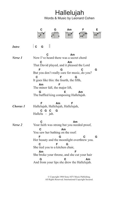 Printable Lyrics To Hallelujah - Printable Word Searches