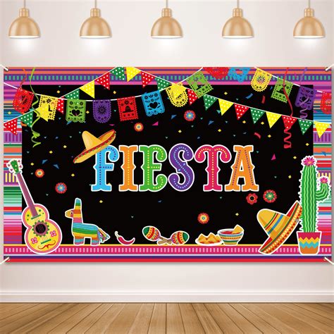 Buy Mexican Fiesta backdrop Mexican Birthday Banner Cinco De Mayo Theme ...