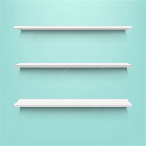 Premium Vector | Empty Shelves With Mint Background