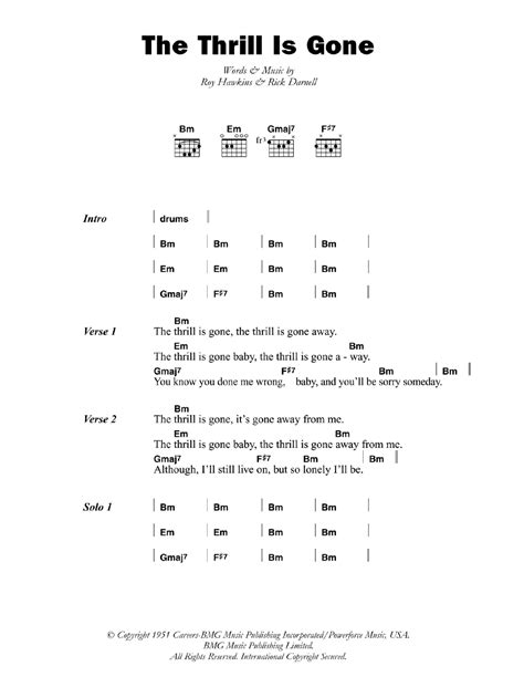 The Thrill Is Gone by B.B. King - Guitar Chords/Lyrics - Guitar Instructor