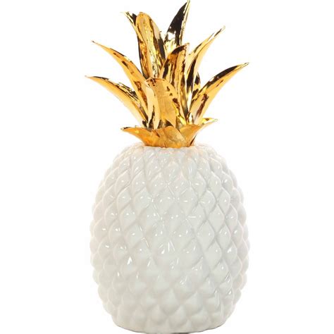 Better Homes and Gardens Decorative Ceramic Pineapple, White and Gold ...