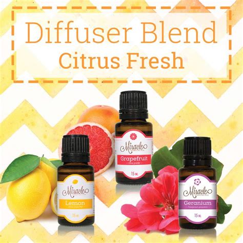 Diffuser Blend: Citrus Fresh >> Lemon, grapefruit, Geranium essential oils