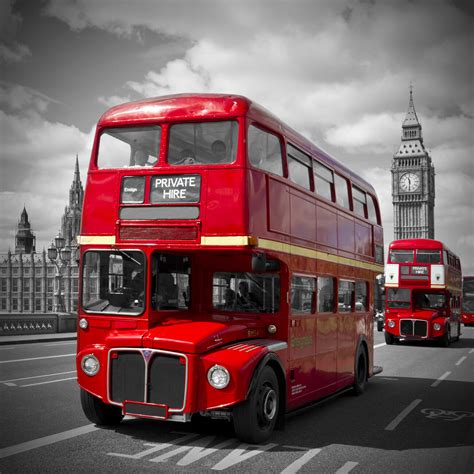 LONDON Red Buses on Westminster Bridge | Posters, kunstafdrukken ...