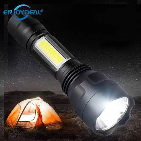 Ultra Bright Portable Led flashlight T6 torch COB LED work light ...