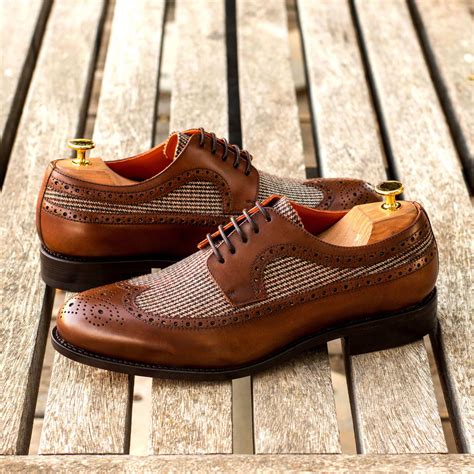 Custom Leather Tweed Bluchers GUIDO