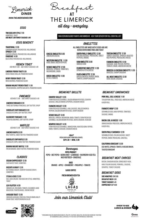 Menu | Limerick Diner