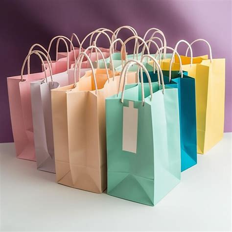 Premium AI Image | Pastel Color Paper Bag Group