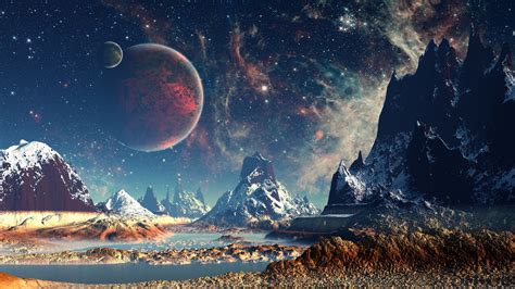 stars, Planet, Space, Mountain, Digital Art, Artwork Wallpapers HD ...