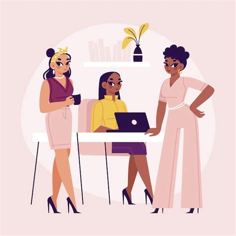 Free Vector | Hand drawn confident female entrepreneurs at work