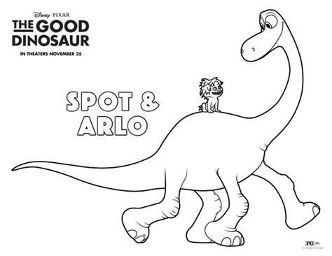 Disney The Good Dinosaur Arlo & Spot Coloring Page - Mama Likes This