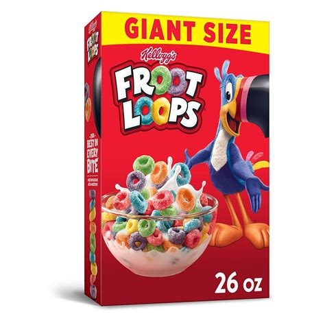 Kellogg's Froot Loops Cereal - Giant-Size Fruity Breakfast, 26 oz Box ...