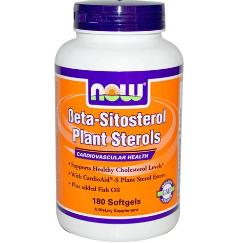 Beta-Sitosterol Plant Sterols 180 Softgels - Now Foods - Supplement ...