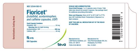 DailyMed - FIORICET- butalbital, acetaminophen, and caffeine capsule