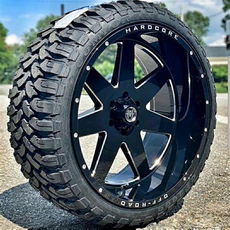 24 inch 24x12 Hardcore Offroad HC14 BLACK MILLED wheel rim 6x5.5 6x139 ...