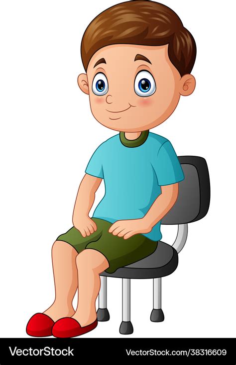 Adorable Little Boy Sitting On Big Chair Stock Image Colourbox ...