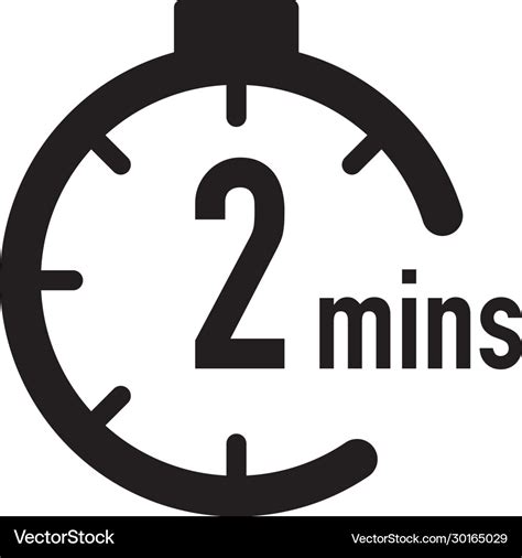 2 minutes timer stopwatch or countdown icon time Vector Image