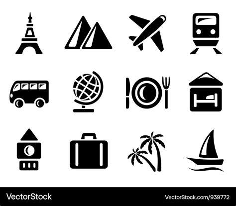 Travel icons Royalty Free Vector Image - VectorStock