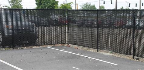 6' High Black Chain-Link Fence w/ Black Privacy Slats | Accurate Fence ...