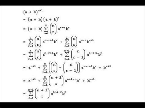 Proof of Binomial Theorem by induction - YouTube