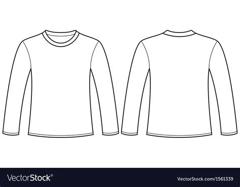 Long-sleeved T-shirt template isolated on white background. Download a ...