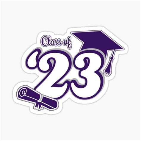 "Class of 2023 Graduation Design (Purple and Grey)" Sticker for Sale by ...