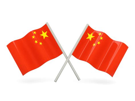 Two wavy flags. Illustration of flag of China