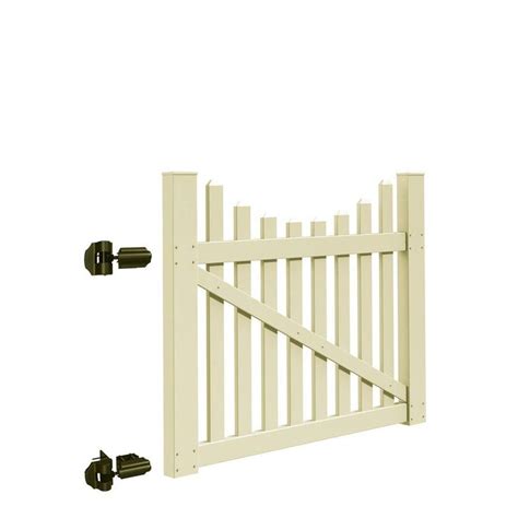 Veranda Seneca Scallop 4 ft. W x 4 ft. H White Vinyl Un-Assembled Fence ...