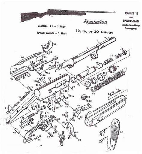 Model 1100 Remington 12 Gauge Parts List