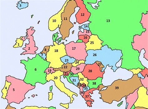 Map Of Europe Quiz Answers - Carolina Map