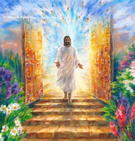 Jesus at Heaven's Gates Art Print on Paper or Canvas, Christian Faith ...