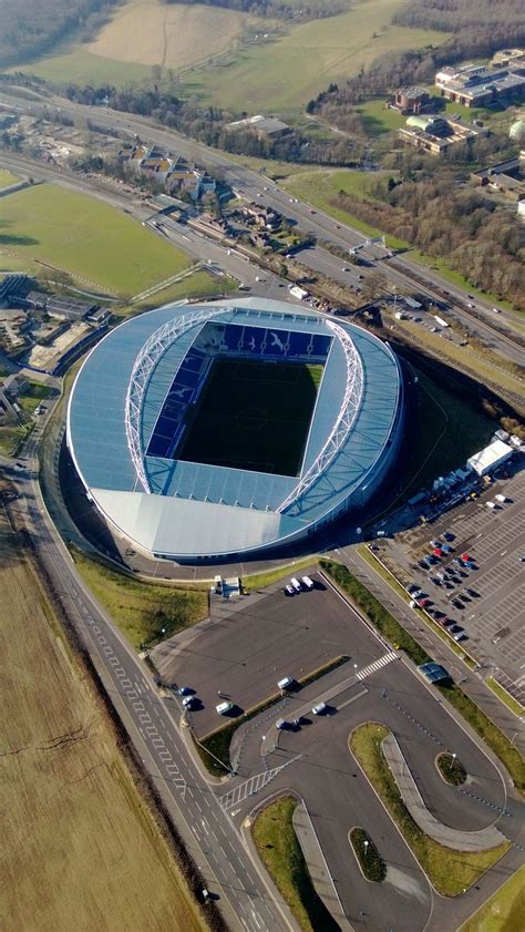 an aerial view of the soccer stadium