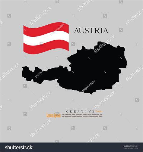 Outline Map Austria Nation Flagvector Illustration Stock Vector ...