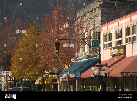 CANADA, British Columbia, Nelson. Autumn : Downtown Detail Stock Photo ...