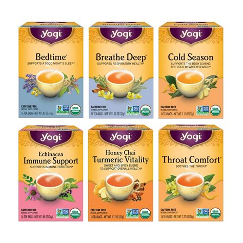 Yogi Tea - Get Well Variety Pack Sampler (6 Pack) - 6 Herbal Teas for ...