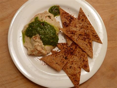 Cracked Pepper: Lavash Chips, Za'atar, Hummus and Green Harissa