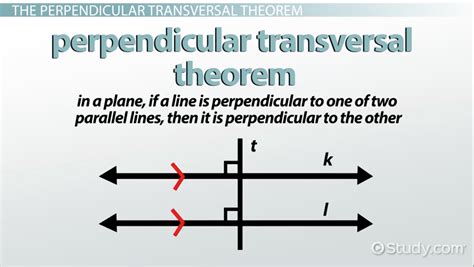 The Perpendicular Transversal Theorem & Its Converse - Video & Lesson ...