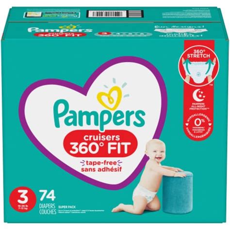 Pampers Cruisers 360 Fit Size 3 Diapers, 74 ct - Harris Teeter