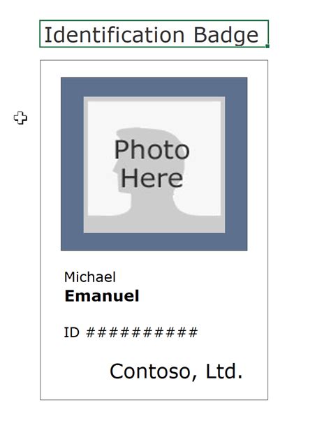 Employee Id Badge Template Free Download - selfieaccounting