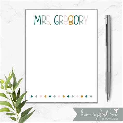 Teacher Notepad, Personalized Teacher Notepad, Gift for Teachers ...