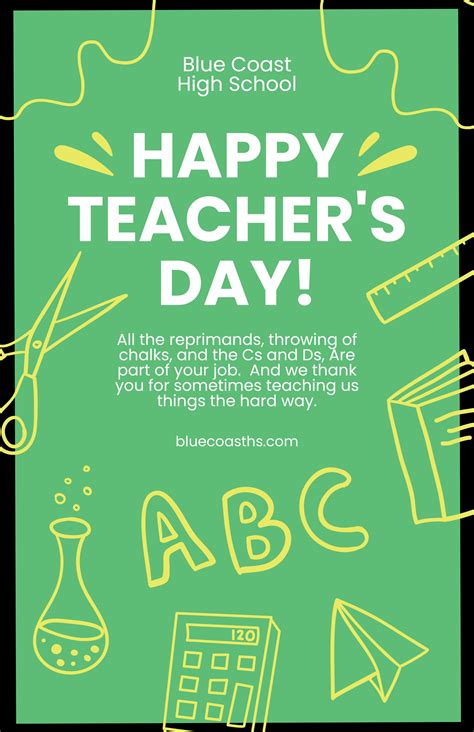 National Teacher's Day Poster - Illustrator, Word, Apple Pages, PSD ...