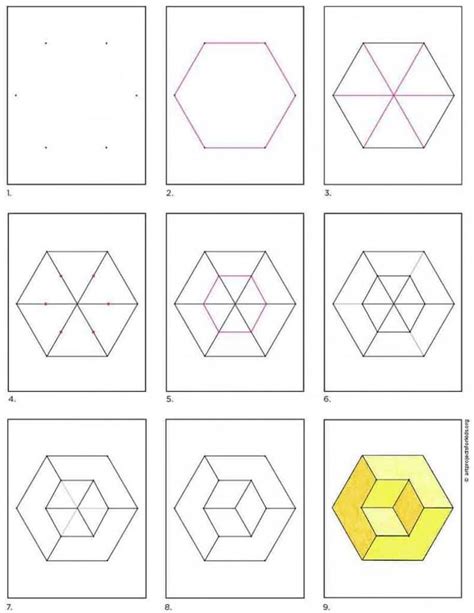 Easy Op Art Cube Drawing Tutorial