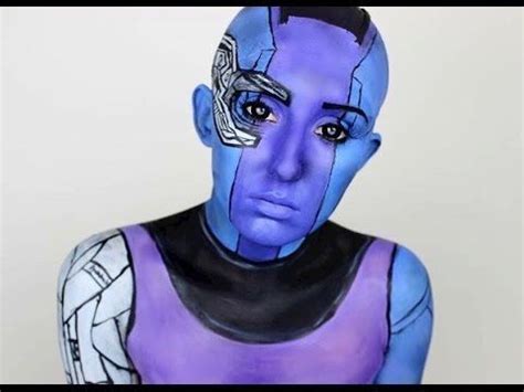 NEBULA GUARDIANS OF THE GALAXY HALLOWEEN MAKEUP TUTORIAL - YouTube ...