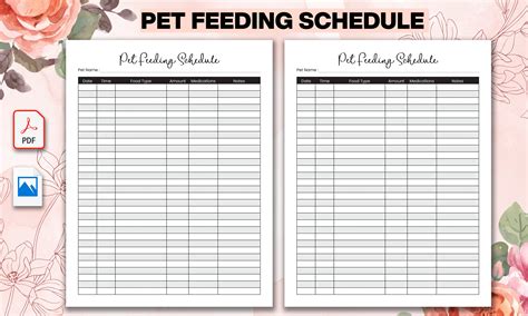 Printable Pet Feeding Chart Template