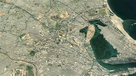 Satellite Karachi map background loop. Spinning around Pakistan city ...