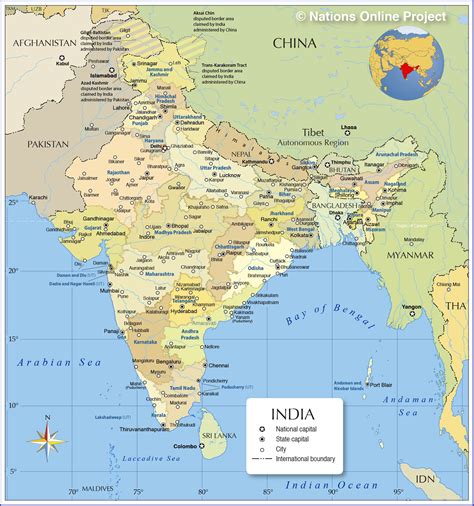 Map of India - Nations Online Project