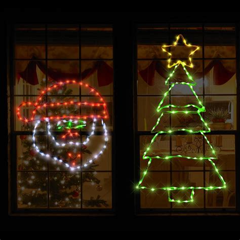 Amazon.com: 2 Pack Christmas Window Lights Decorations, Lighted Santa ...